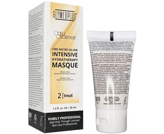 Маска из CBD для восстановления и увлажнения кожи GlyMed Cbd-Micro Silver Hydratherapy Masque, 30 ml, изображение 2
