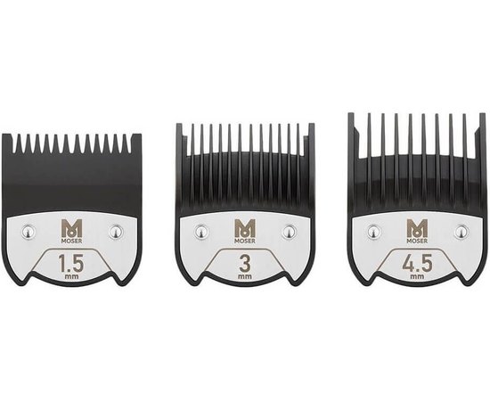 Набір магнітних насадок Moser Magnetic Premium Attachment Comb Set 1801-7010, 3 шт, фото 