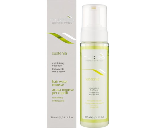 Несмываемый витализующий мусс для волос Nubea Sustenia Revitalizing Hair Water Mousse, 200 ml, изображение 2