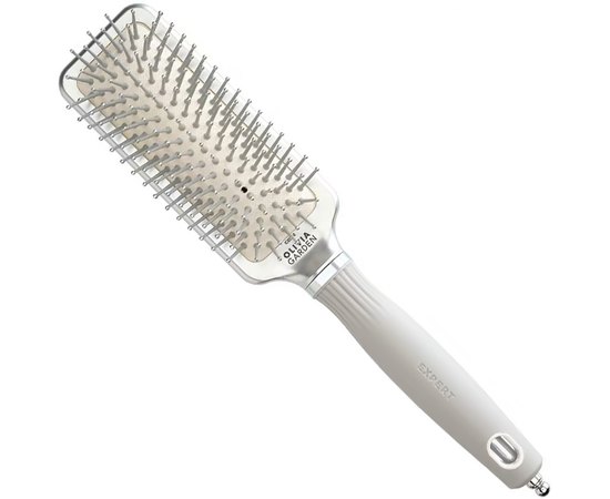 Щітка масажна Olivia Garden Expert Care Rectangular Nylon Bristles Silver S ID2038, фото 