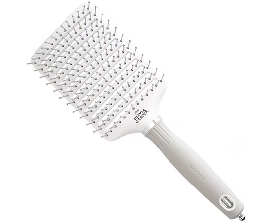 Щітка для укладання Olivia Garden Expert Care Vent Nylon Bristles White & Grey L ID2039, фото 