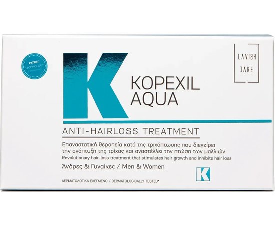 Уход против выпадения волос в ампулах для мужчин Lavish Care Kopexil Aqua Anti-Hair Loss Treatmen, 10*10 ml