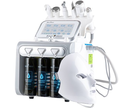 Апарат для гідропілінгу AquaFacial 8-в-1 з LED-маскою модель 254 Beauty Service, фото 