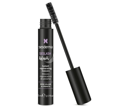 Удлинительная и восстанавливающая тушь для ресниц с кератином Sesderma Seslash Black Eyelash Regenerating Mascara, 5 ml, изображение 2