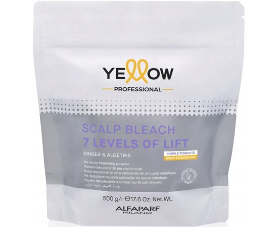 Пудра осветительная деликатная Yellow Scalp Bleach 7 Levels Of Lift, 500 g