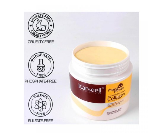 Маска для сухого та пошкодженого волосся Karseell Maca Essence Repair Collagen Hair Mask, 500 ml, фото _ab__is.image_number.default Маска для сухого та пошкодженого волосся Karseell Maca Essence Repair Collagen Hair Mask, 500 ml, фото _ab__is.image_number.default