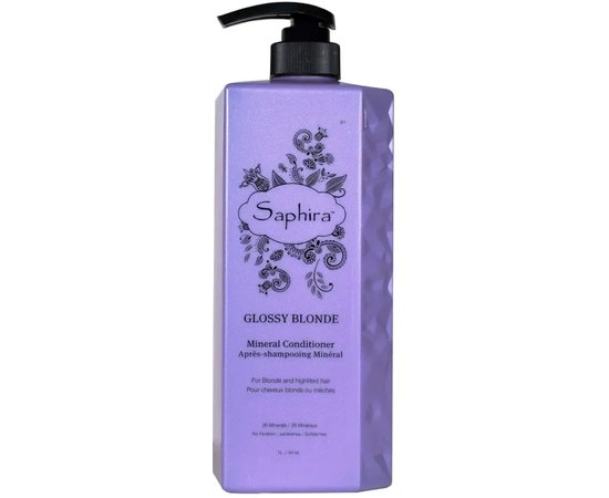 Кондиционер для нейтрализации желтизны Saphira Glossy Blonde Mineral Conditioner, изображение 2