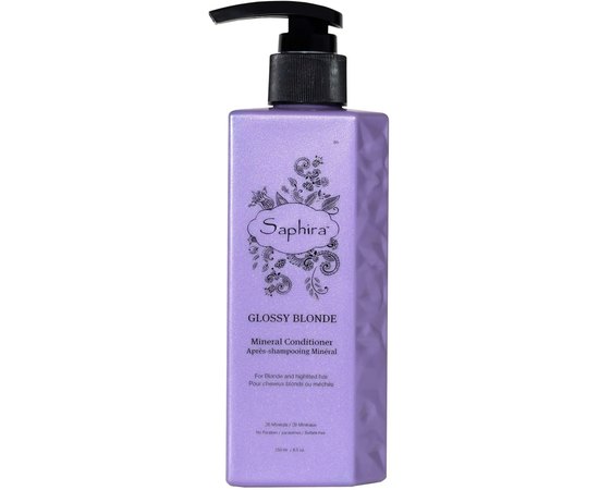 Кондиционер для нейтрализации желтизны Saphira Glossy Blonde Mineral Conditioner