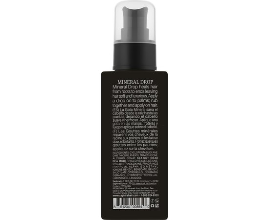 Минеральная сыворотка для волос Saphira Healing Mineral Drop, 90 ml, изображение 2