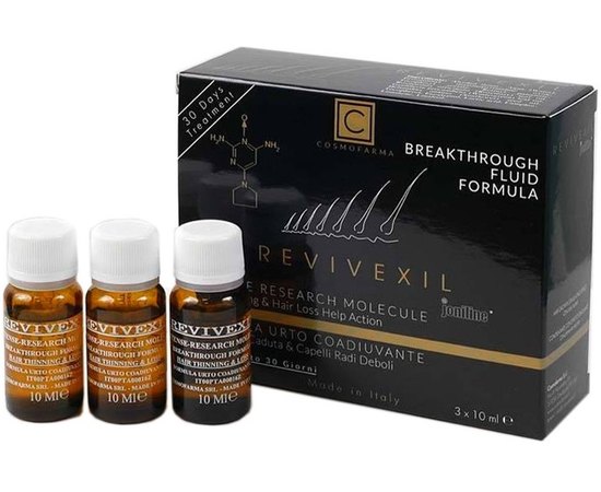 Лосьйон проти випадіння волосся Cosmofarma S.R.L JoniLine Revivexil, 3x10 ml, фото 