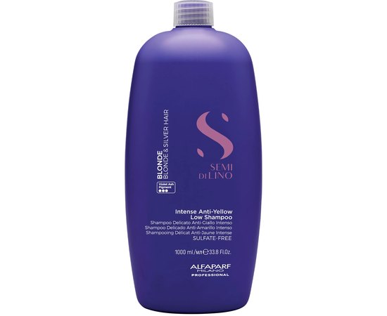 Шампунь для светлых или обесцвеченных волос Alfaparf Milano Semi Di Lino Blonde Intense Anti-Yellow Low Shampoo, изображение 2
