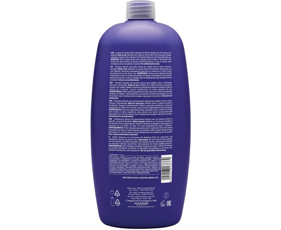 Шампунь для светлых или обесцвеченных волос Alfaparf Milano Semi Di Lino Blonde Intense Anti-Yellow Low Shampoo, изображение 3
