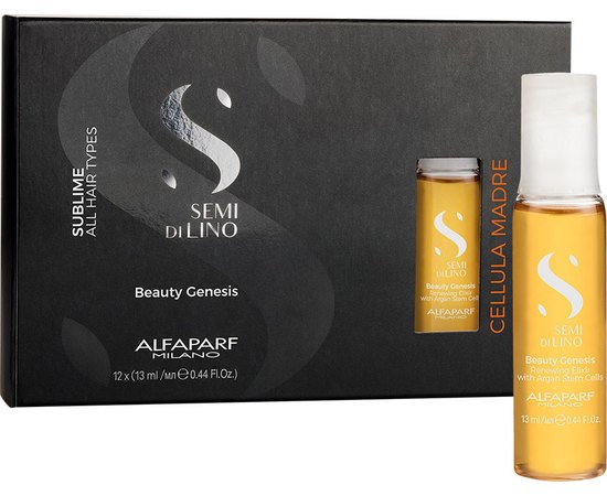 Концентрат для волосся Alfaparf Milano Semi Di Lino Cellula Madre Beauty Genesis Vials, 12 х 13 ml, фото 