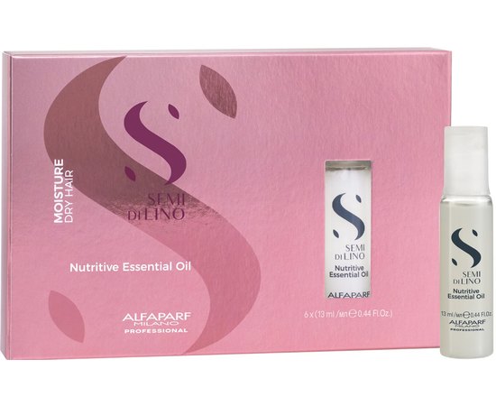 Масло-эликсир сухих волос Alfaparf Milano Semi Di Lino Moisture Nutritive Essential Oil, 6х13 ml