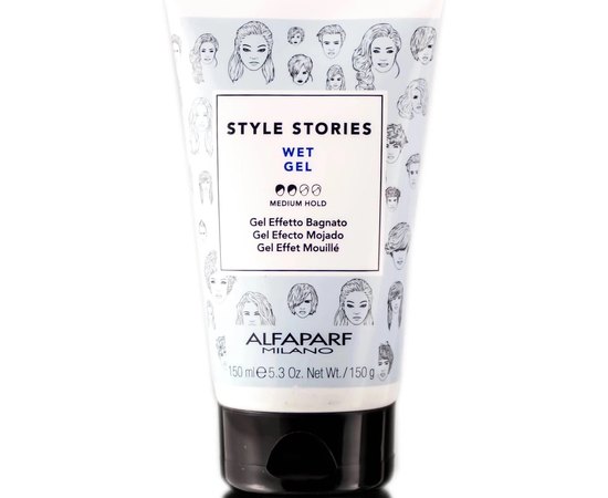 Гель средней фиксации для эффекта мокрых волос Alfaparf Milano Style Stories Wet Gel, 150 ml
