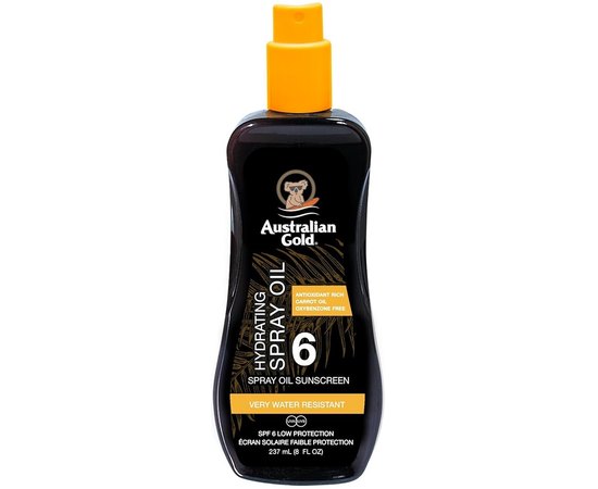 Солнцезащитный спрей с морковным маслом SPF6 Australian Gold SPF6 Spray Oil with Carrot, 237 ml
