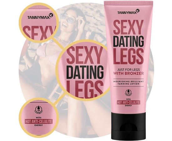 Лосьйон для засмаги ніг з антицелюлітним ефектом Хот Tannymaxx Sexy Dating Legs With Bronzer Hot  Anti-Celulite, 150 ml, фото _ab__is.image_number.default