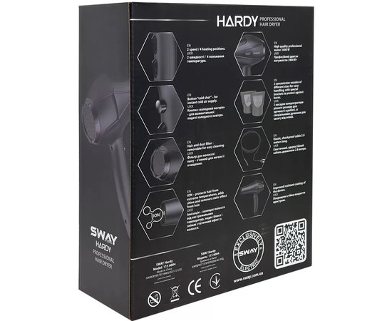 Профессиональный фен Sway Hardy 115 6004, 2400 W, изображение 9