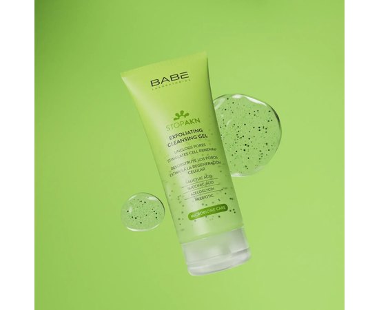 Гель-эксфолиант для глубокой очистки Babe Laboratorios Stop AKN Exfoliating Cleansing Gel, 200 ml, изображение 3 Гель-эксфолиант для глубокой очистки Babe Laboratorios Stop AKN Exfoliating Cleansing Gel, 200 ml, изображение 3