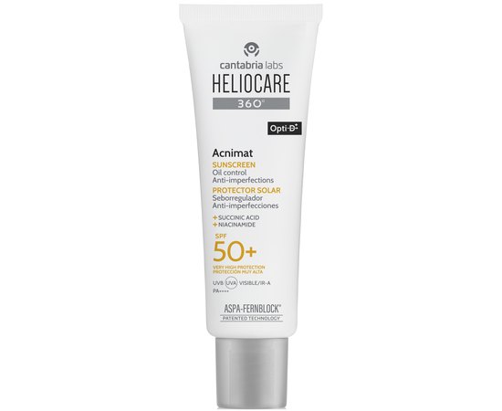Солнцезащитный флюид для кожи склонной к акне Cantabria Heliocare 360 Acnimat Sunscreen Protector Solar SPF50, 50 ml