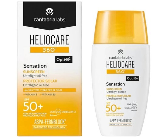 Ультралегкая солнцезащитная эмульсия Cantabria Heliocare 360 Sensation SPF50, 50 ml, изображение 2