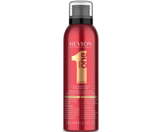 Несмываемая пенка-маска Revlon Professional Uniq One Hair Foam Treatment Fine Hair, 200 ml