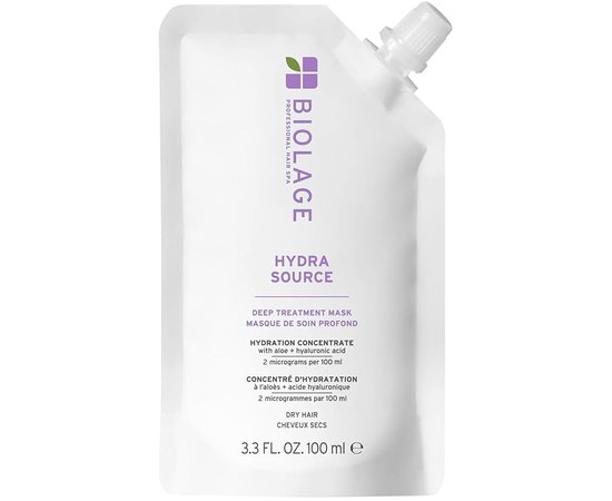 Маска для увлажнения сухих волос Biolage Hydra Source Deep Treatment Pack Hair Mask, 100 ml