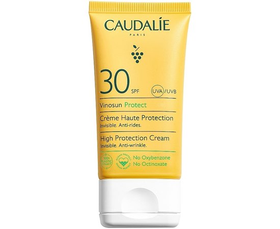 Крем сонцезахисний Caudalie Vinosun High Protection Cream SPF30, 50 ml, фото 