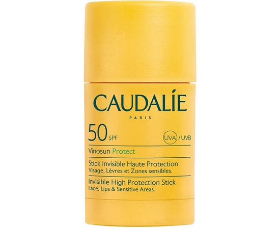 Сонцезахисний стік для обличчя та тіла Caudalie Vinosun Protect Invisible High Protection Stick SPF50, 15 g, фото 