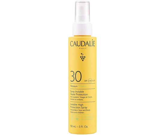 Солнцезащитный спрей для лица и тела Caudalie Vinosun Protect Spray Invisible SPF30, 150 ml, фото 