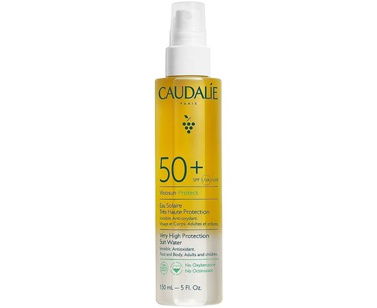 Сонцезахисна вода Caudalie Vinosun Protect Very High Protection Sun Water SPF 50+, 150 ml, фото 