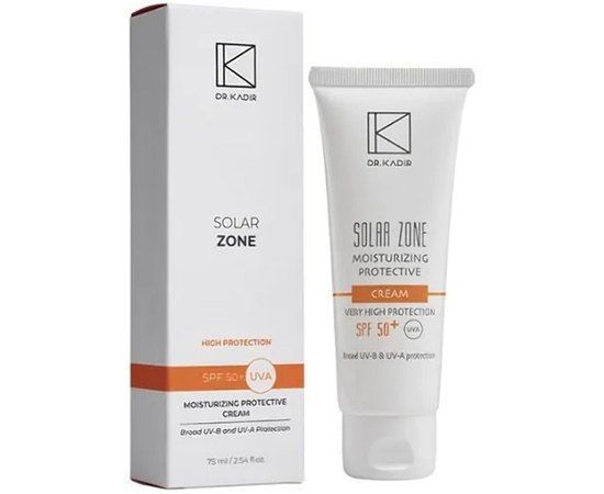 Крем увлажняющий защитный SPF50 Dr. Kadir Solar Zone Moisturizing Protective Cream, 75 ml, изображение 2