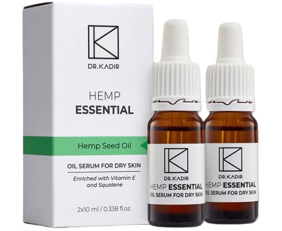 Масло-сыворотка с экстрактом каннабиса для сухой кожи Dr. Kadir Hemp Essential Oil Serum for Dry Skin, 2x10 ml