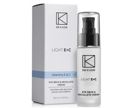 Dr. Kadir Light E + C Eye Neck & Decolte Cream Крем для області навколо очей і шиї c вітамінами, 30 мл, фото _ab__is.image_number.default