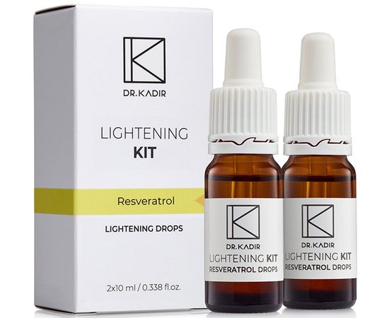 Восстанавливающие капли с ресвератролом Dr. Kadir Lightening Kit Resveratrol Drops, 2x10 ml, изображение 2