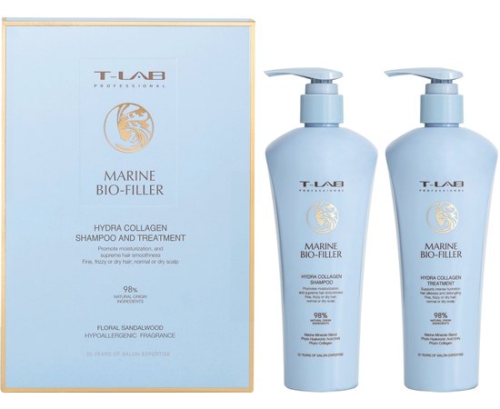 Набір T-Lab Professional Marine Bio-Filler Hydra Collagen Hair Set, фото 