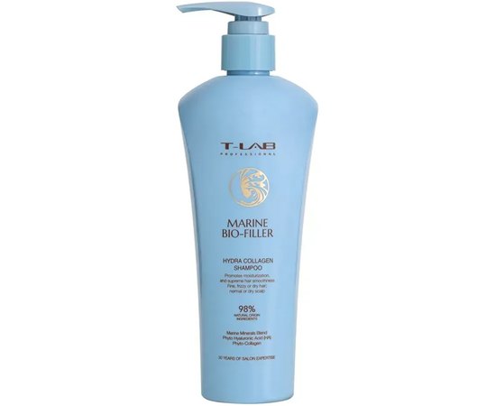 Шампунь для волосся з гідролізованим колагеном T-Lab Professional Marine Bio-Filler Hydra Collagen Shampoo, 300 ml, фото 