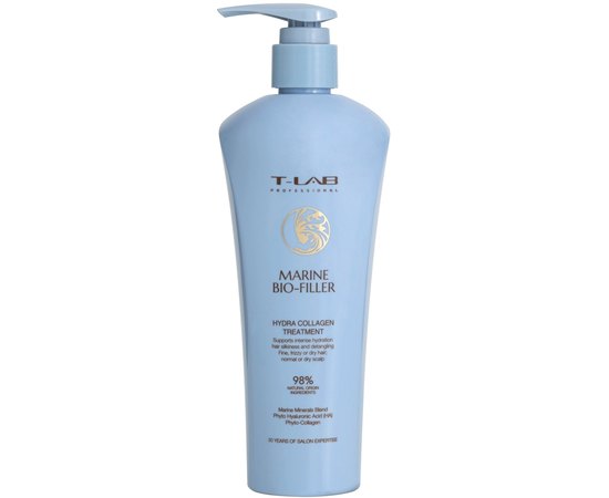 Маска кондиционер для волос с гидролизованным коллагеном T-Lab Professional Marine Bio-Filler Hydra Collagen Treatment, 300 ml