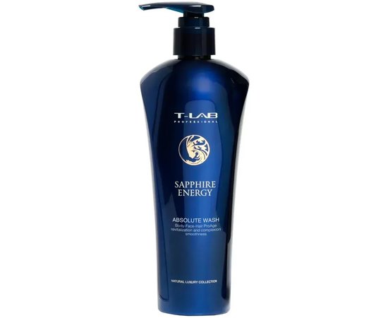 Шампунь-гель для антиейдж-ефекту волосся і тіла T-Lab Professional Sapphire Energy Absolute Wash, 300 ml, фото 