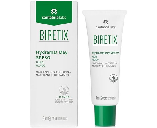 Увлажняющий флюид для лица Cantabria Biretix Hydramat Day SPF30, 50 ml, изображение 2