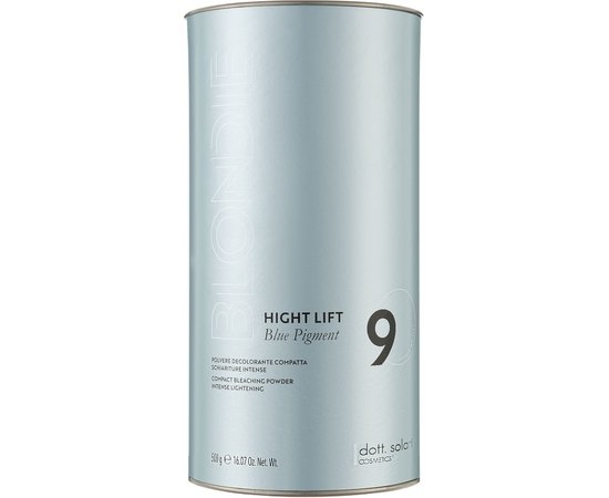 Освітлююча пудра до 9 рівнів Dott. Solari Blondie Hight Lift Blue Pigment Compact Bleaching Powder 9, 500g, фото 