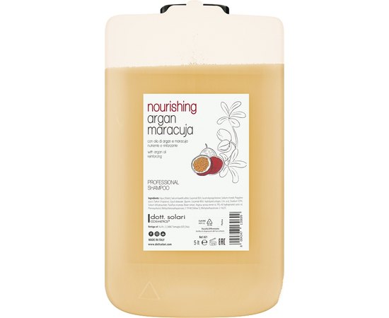 Шампунь с аргановым маслом и маракуей Dott. Solari Cosmetics Professional Argan Oil And Maracuja Shampoo, изображение 3