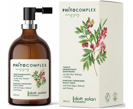 Тонік енергетичний для шкіри голови нічний Dott. Solari Phitocomplex Energizing Everyday Energizing Scalp Tonic, 100 ml, фото 
