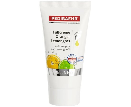 Крем для ніг з маслом апельсина і лайма PediBaehr Fusscreme Orange-Lemongrass, фото 