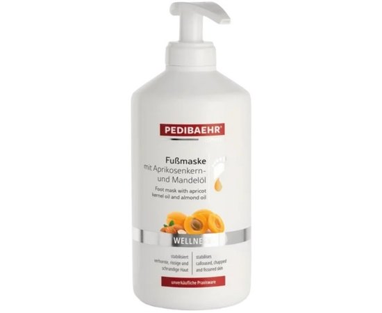 PediBaehr Маска для стоп з кісточками абрикоса і олією солодкого мигдалю, 500 мл, фото 