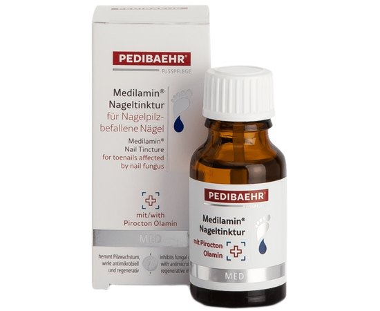Противогрибковая настойка для ногтей с пироктоноламином PediBaehr Medilamin