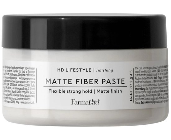 Матова паста з білою глиною середньої фіксації Farmavita HD Life Style Matt Fiber Paste, 100 ml, фото  Матова паста з білою глиною середньої фіксації Farmavita HD Life Style Matt Fiber Paste, 100 ml, фото