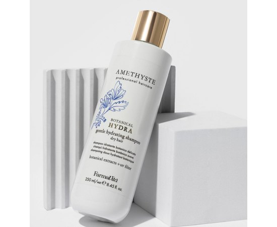 Нежный увлажняющий шампунь для сухих волос Farmavita Amethyste Botanic Hydra Gentle Hydrating Shampoo, 250 ml, изображение 2