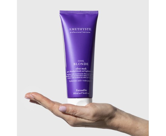 Нейтрализующая маска для седых и осветленных волос Farmavita Amethyste Cool Blonde Silver Mask, 250 ml, изображение 3
