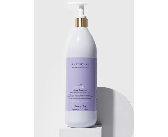 Нейтрализующий фиолетовый шампунь для седых и осветленных волос Farmavita Amethyste Cool Blonde Silver Shampoo, изображение 5